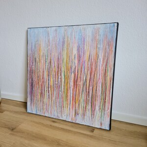 Schilderijen krastechniek met goud - regenboogkleuren - opdracht schilderij abstract