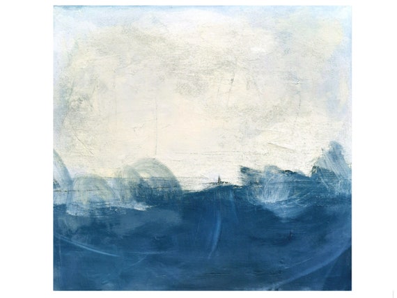 blue white paintings / Stormy times / 100x100
