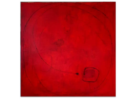 red picture / daylight saving time 120 x 120 cm