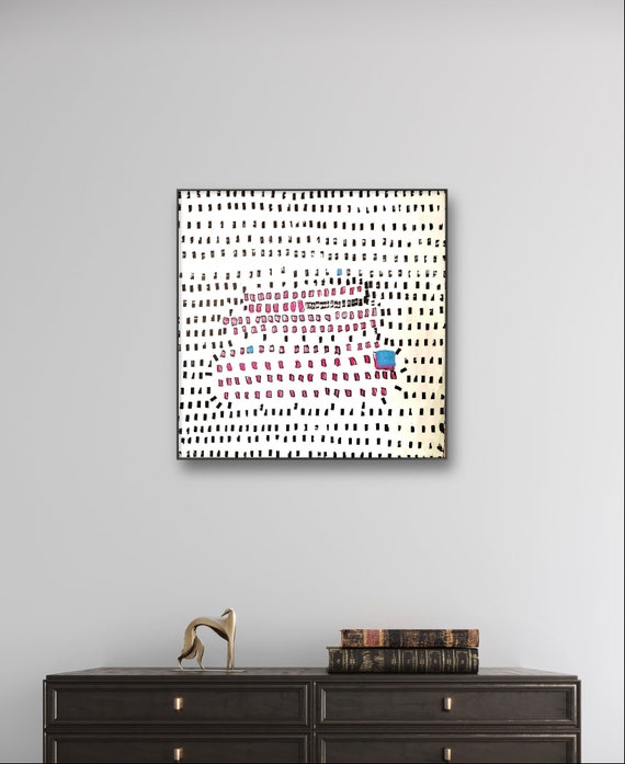 A minimalist artwork in black and white - commissioned painting abstract