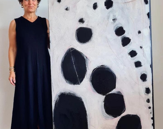 Image set "B/W Modern" - commissioned abstract painting