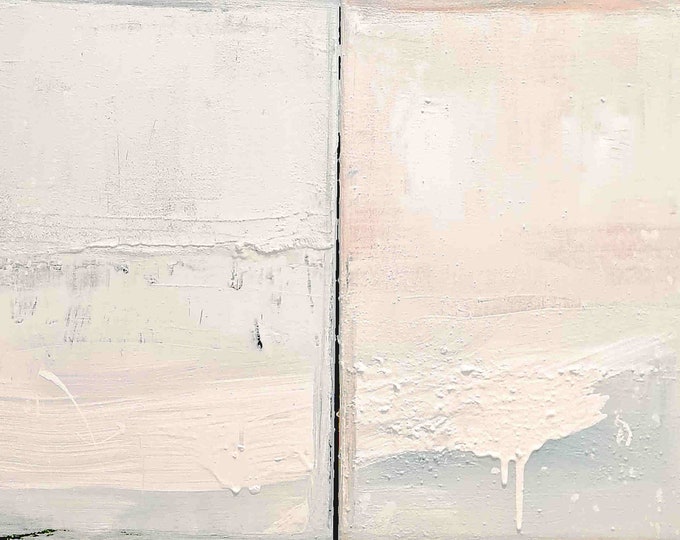 white painting 50 x 80 cm - commissioned abstract painting