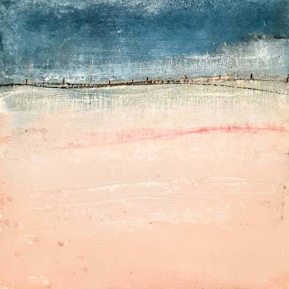 Pictures in rose and blue green - 80 x 80 cm - Thoughts are free - Commissioned abstract painting