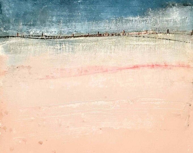 Paintings in rose and blue-green - 80 x 80 cm - Thoughts are free - Commissioned abstract painting