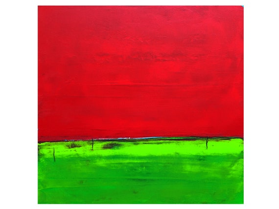 red abstract painting / distance adieu 110 x 130 cm