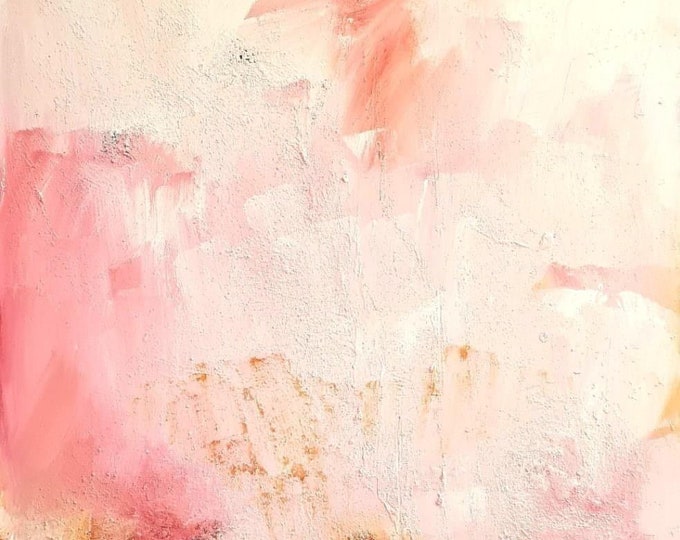 Individual artwork - Soft pink and white painting made to order - commissioned abstract painting