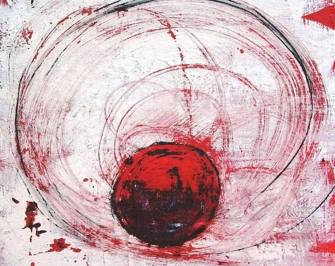 Circular painting, commissioned artwork - abstract commissioned artwork