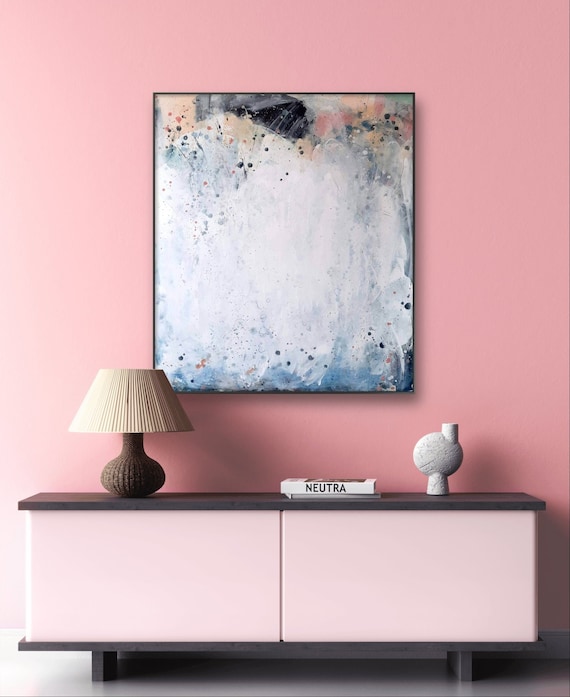 Pastel painting in 120 x 100 cm as a homage to the beginning of spring - commissioned painting abstract