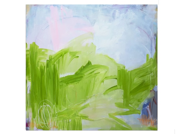 Abstract green pictures xxl / On the green meadow / 160x100