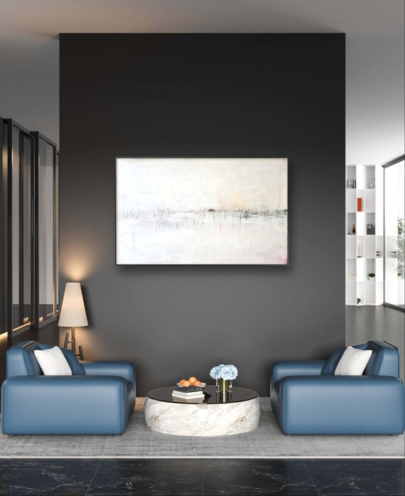 Abstract white painting - beautiful and harmonious - commissioned abstract painting