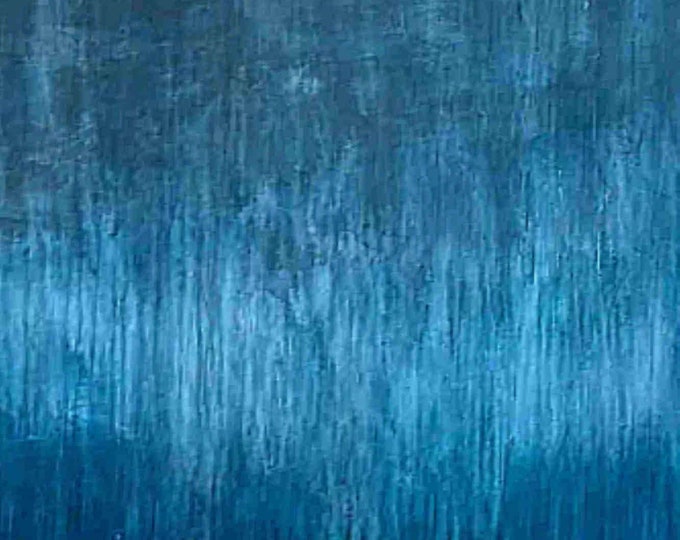 Blue painting in scratch technique with North Sea and Baltic Sea atmosphere - commissioned abstract painting