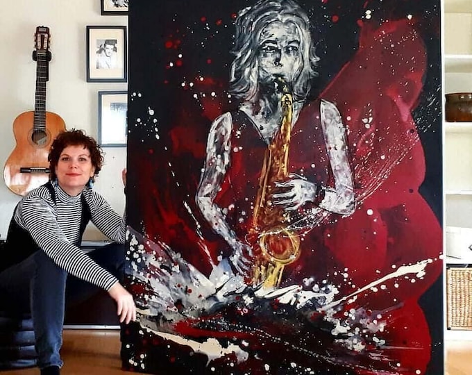 Musician portrait - commissioned abstract painting