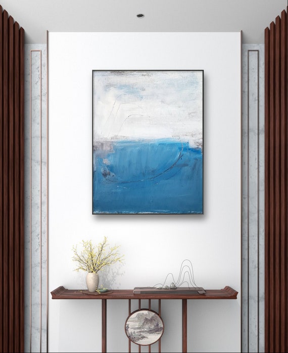 Sea vibration in blue: Individual commissioned painting - commissioned painting abstract