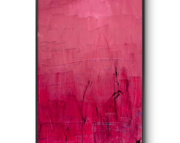 Original painting 120x80 - "Essential Force" - Hand-painted abstract unique piece in shades of red - Modern wall art, textured art