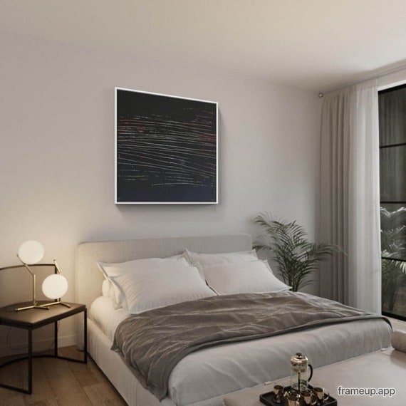Black and white picture - 60 x 60 cm, Always along the path, commissioned painting - commissioned painting abstract