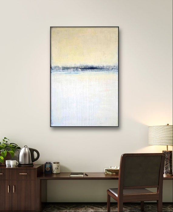 Beige-white abstract painting as a custom-made commission painting in XXL size - Commissioned abstract painting