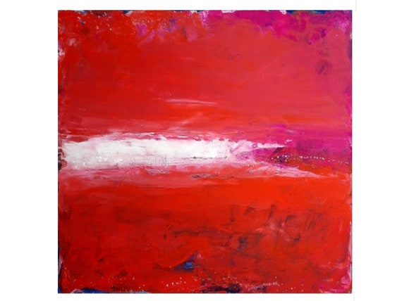 red abstract painting / Growing love 100 x 160