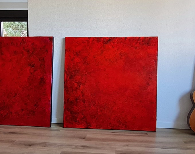 Paintings in red - Energy Dance - Commissioned abstract painting