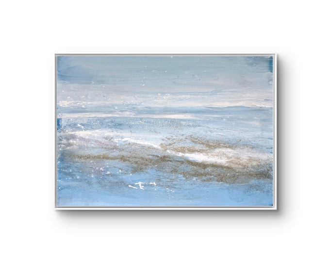 Blue XXL picture "North Sea beach": A unique marine artwork by Conny Wachsmann