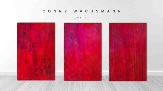 Pictures in red color area - Set Energy of the Day - Commissioned abstract painting