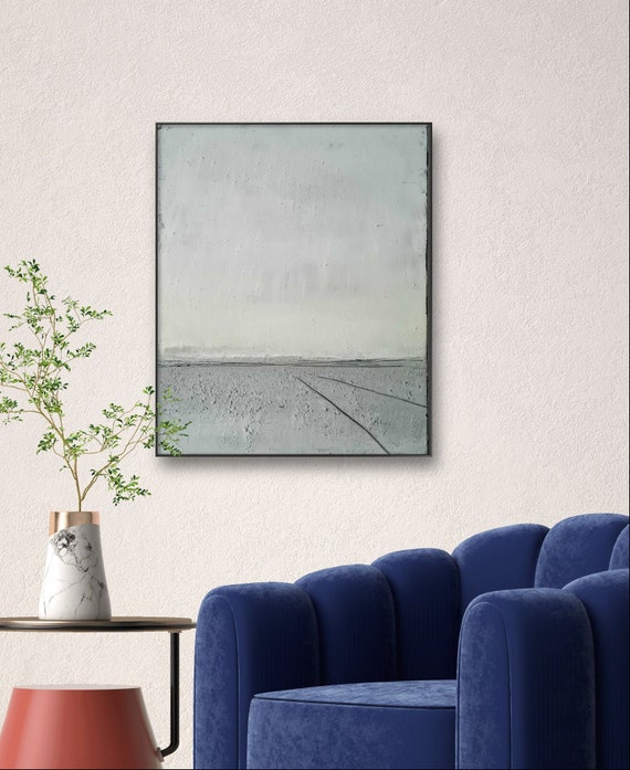 Abstract grey painting in concrete grey - The timeless beauty of grey - Commissioned abstract painting