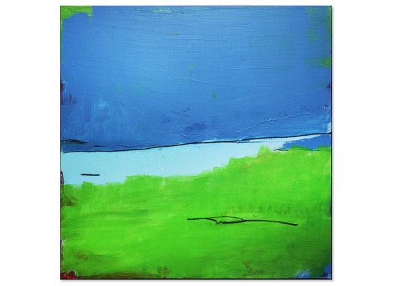 blue green pictures / Bottom at the lake / 100 x 100