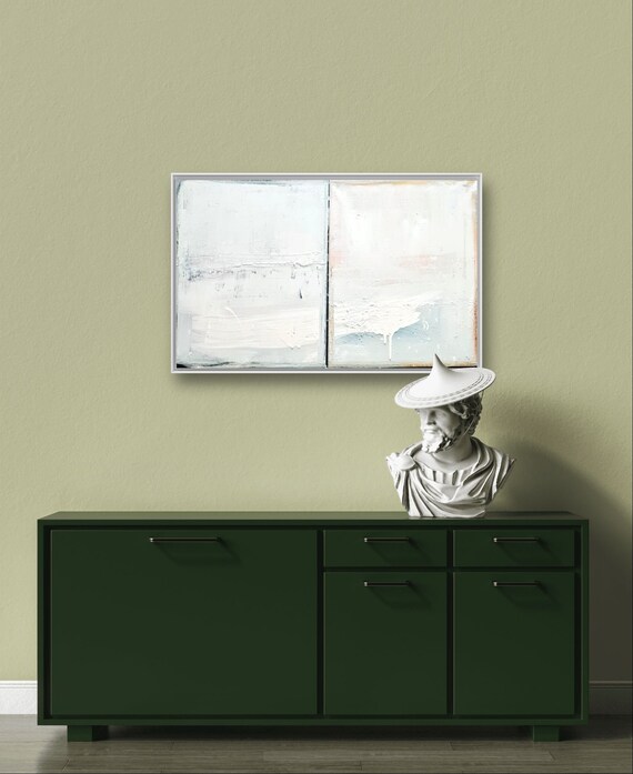 white picture 50 x 80 cm - commissioned painting abstract