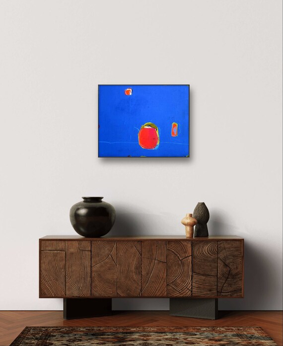 blue picture abstract art - not just a kitchen picture - commissioned painting abstract