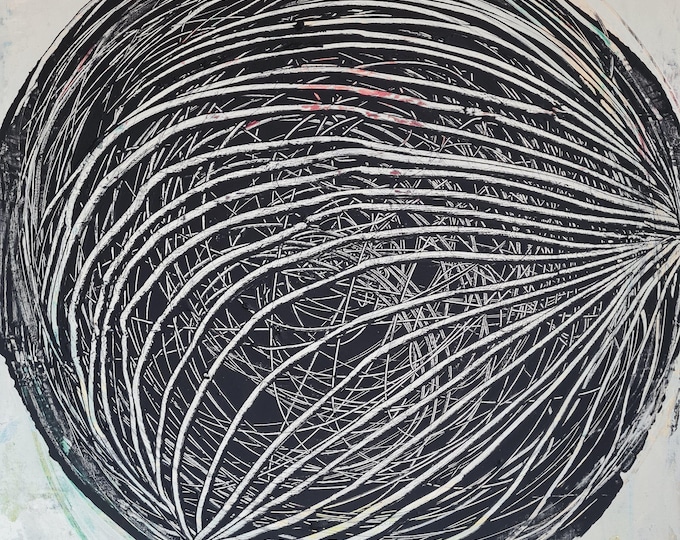 Minimalist artwork: Powerful contrasts in black and white - commissioned abstract painting