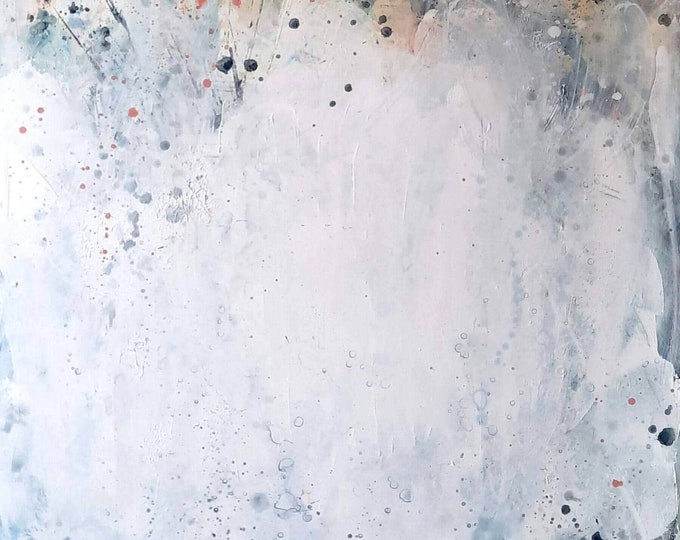 Pastel painting in 120 x 100 cm as a tribute to the beginning of spring - commissioned abstract painting