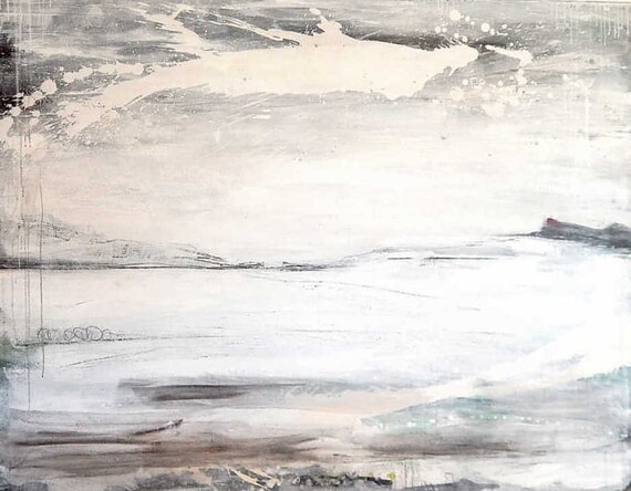 Pictures in white beige xxl -Lightkeeper- Commissioned painting abstract