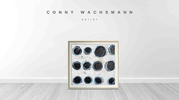 Black and white wooden bodies 4 of 6 - Commissioned abstract painting