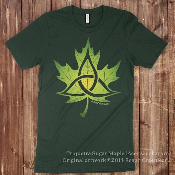 Celtic Maple Leaf Shirt: Irish Triquetra Knotwork, St. Patrick's Day