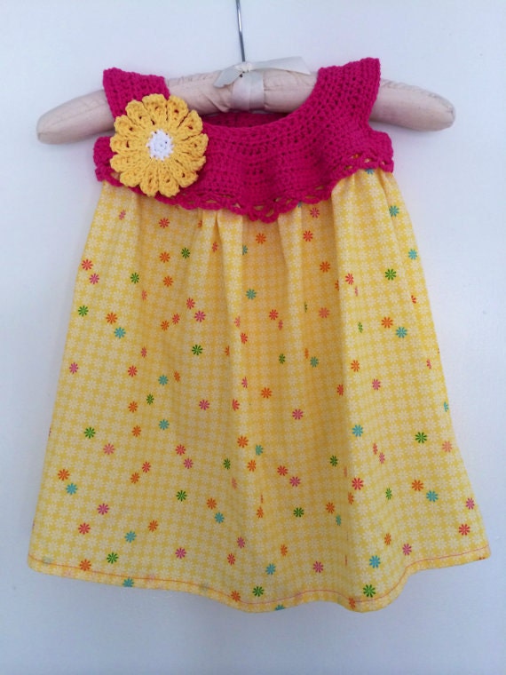Yellow Daisy Crochet Toddler Sun Dress Ready to Ship | Etsy