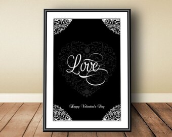 ハッピーバレンタインデープリント - Etsy 日本