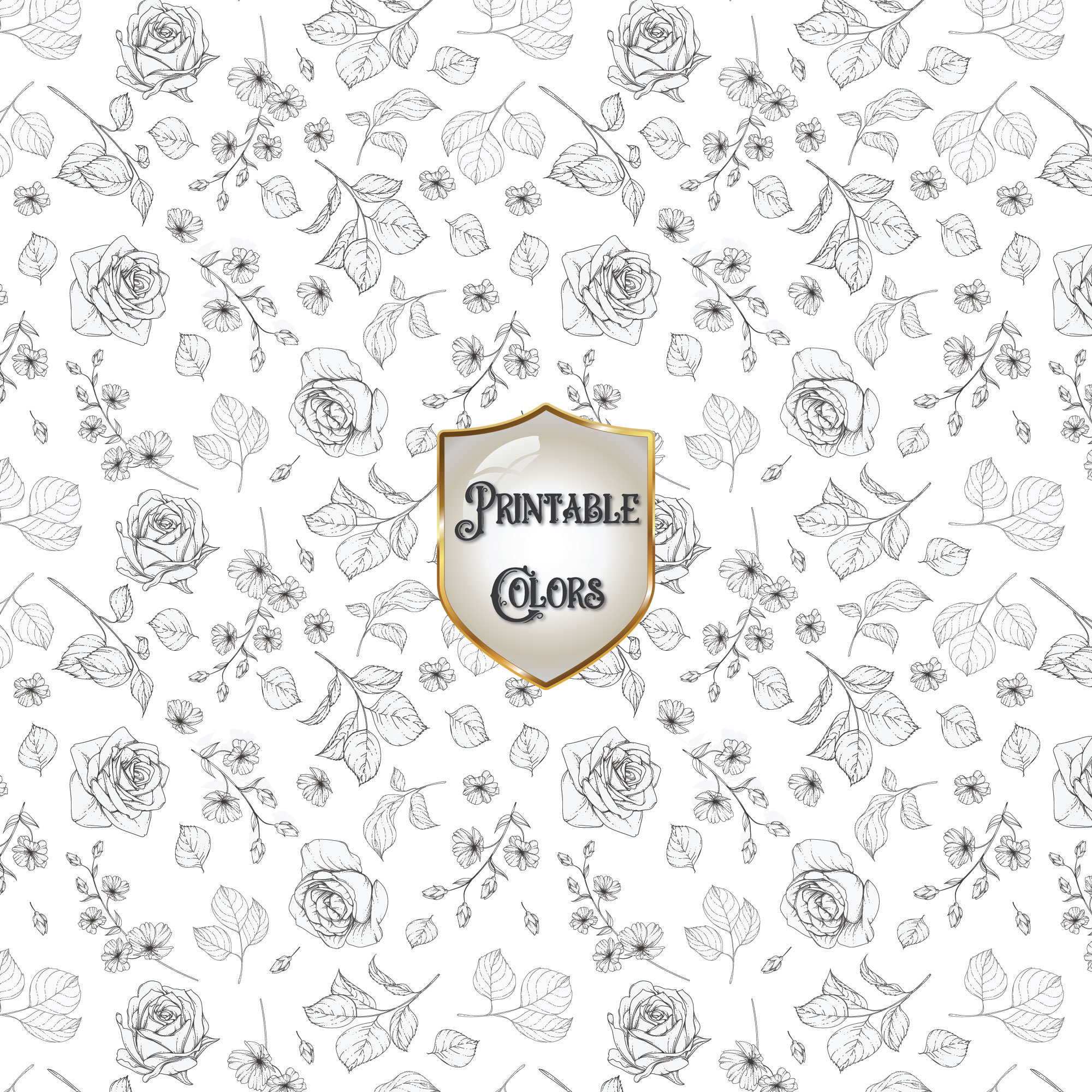 Digital paper black and white flowers for scrapbooking and Etsy 日本