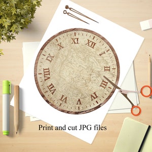 Printable Vintage Clocks, Digital Faces and Hands for Scrapbook ...