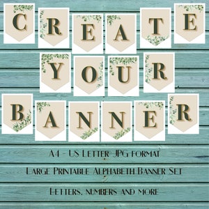 Digital download lettere per creare ogni tipo di banner, rami e foglie