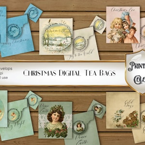 Printable Christmas tea bags, DIY Christmas party