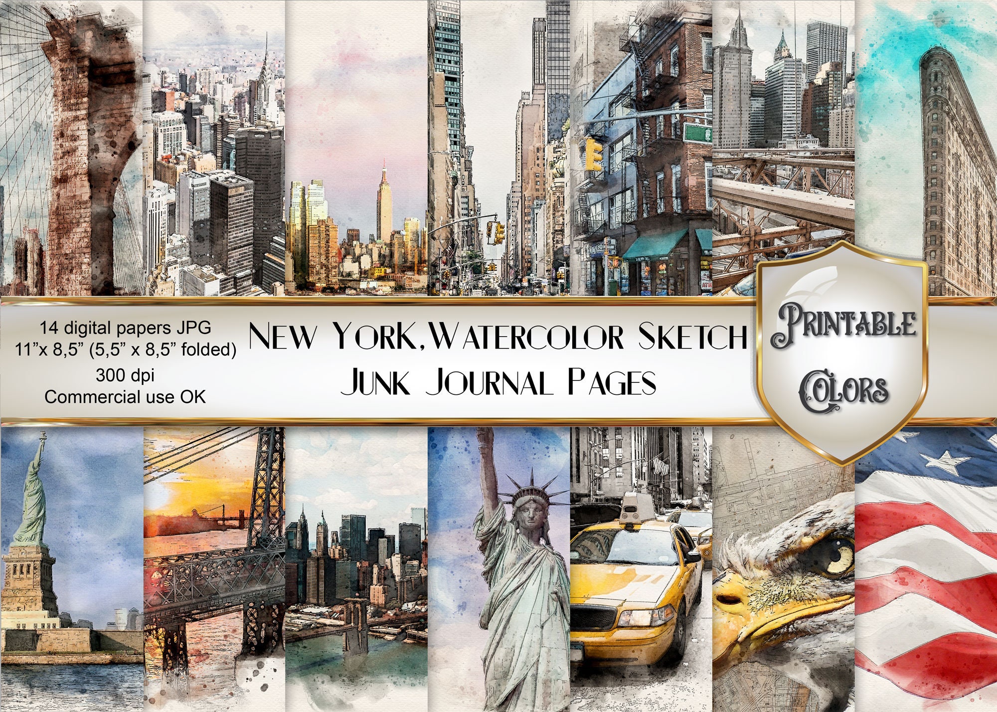 Nyc Collage Etsy -