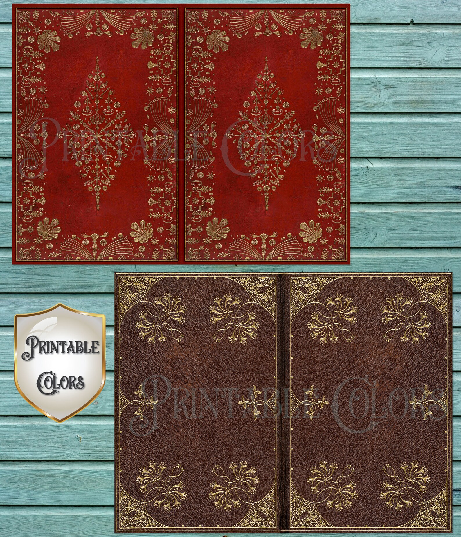 Antique Digital Junk Journal Book Cover Gilded Vintage Book Cover Etsy