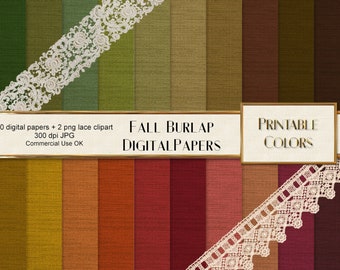 Fall burlap digital paper - digital download - fall paper - fall burlap background - fall scrapbook - fall texture - shabby chic wedding