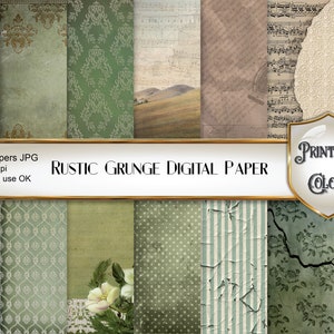 Carta digitale vintage, sfondi rustici grunge per scrapbooking e decoupage