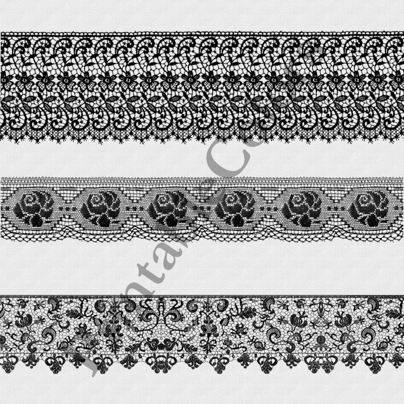 Vintage Black Lace Digital Download Lace Clipart Digital Lace Scrapbook