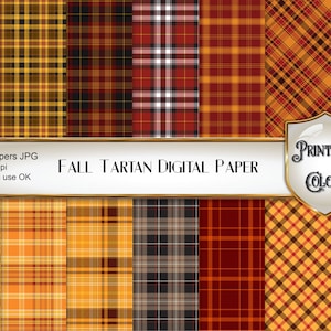 Seamless carta digitale scozzese autunnale per scrapbooking e decoupage, uso commerciale OK