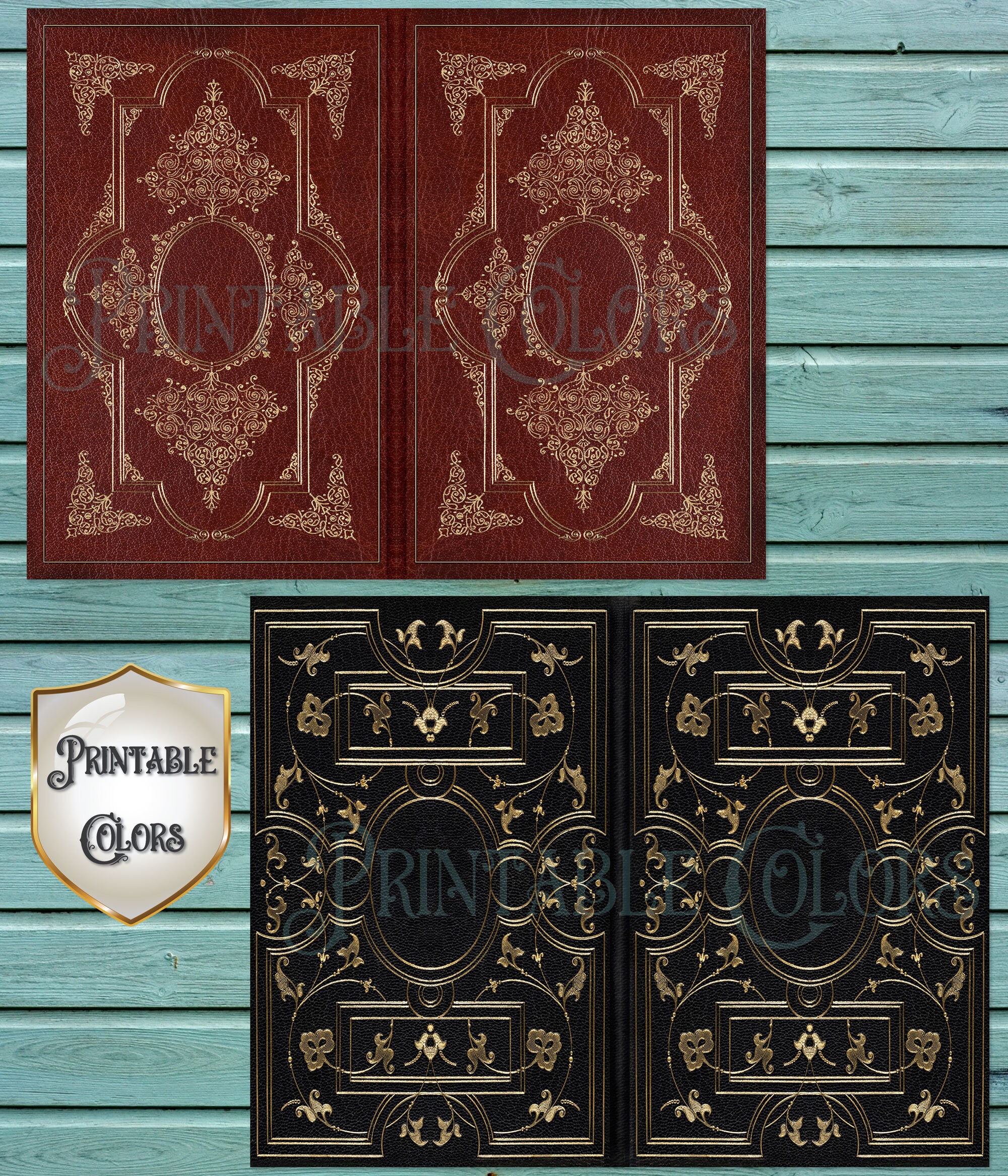 Antique Digital Junk Journal Book Cover Gilded Vintage Book Cover Etsy