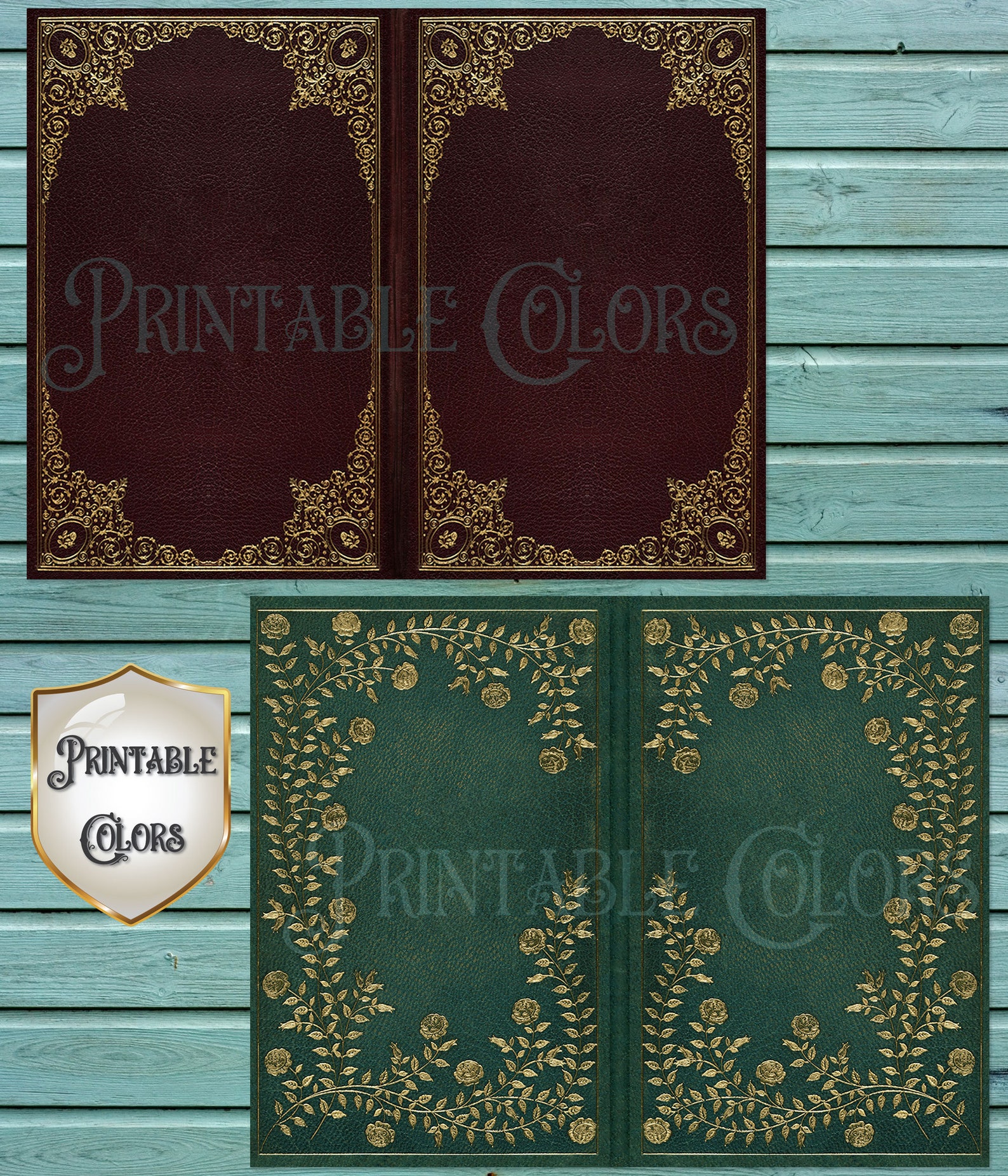 Antique Digital Junk Journal Book Cover Gilded Vintage Book Cover Etsy