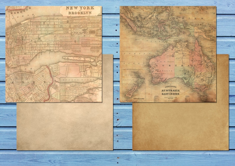30 Fogli Carta Scrapbooking Mappe Marine - Vintage Per Decoupage, Journaling E Fai Da Te - Foto 6