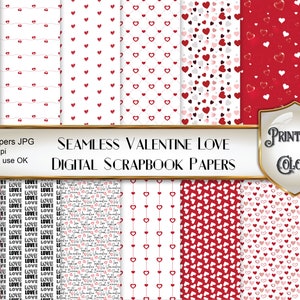 Seamless San Valentino carta digitale per scrapbooking e decoupage uso commerciale