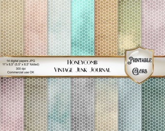 Vintage Junk Journal Bees, old digital illustrations of bees, honey and flowers for scrapbooking and decoupage